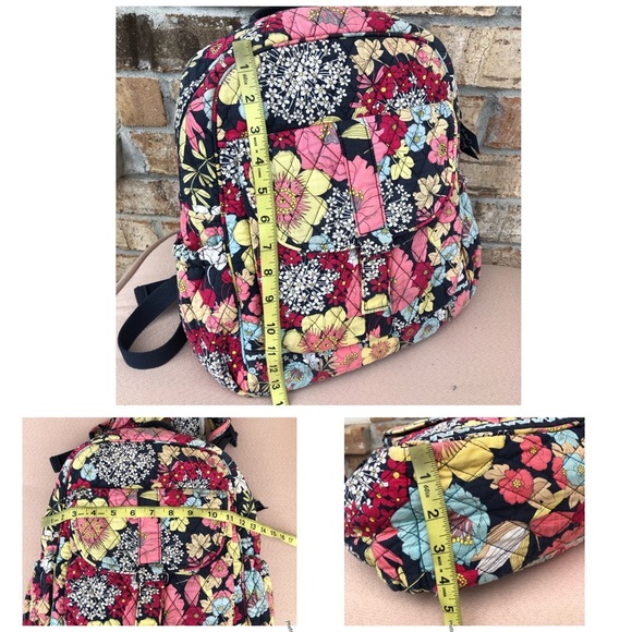 Vera Bradley Retired Multi Color Floral Quilt Medium Backpack - Picture 6 of 16